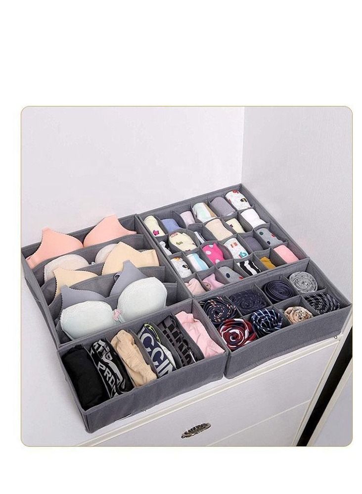 4 Pcs Underwear Drawer Organizers Divider, Closet Socks Organizer and Storage Boxes for Lingerie, Bra, Undies - Image 4
