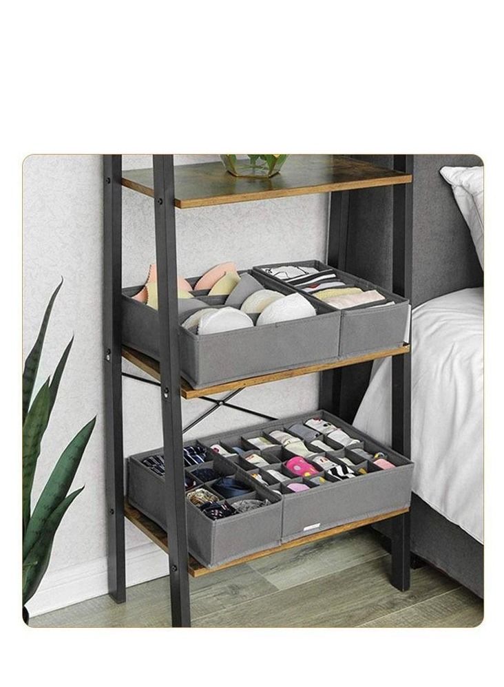4 Pcs Underwear Drawer Organizers Divider, Closet Socks Organizer and Storage Boxes for Lingerie, Bra, Undies - Image 2