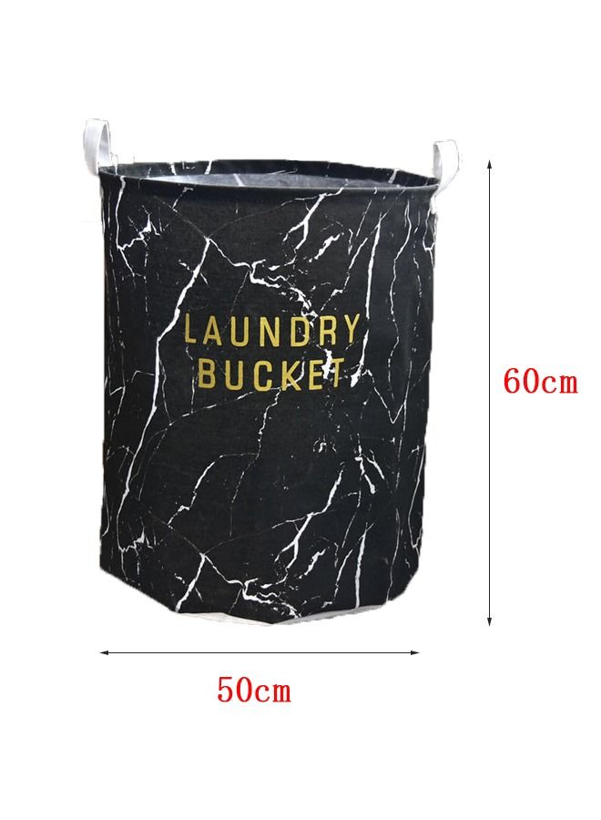 Foldable Storage Bag, Dirty Clothes Basket, Double Handle Storage Basket, Clothes Storage Bucket. Household Storage Bag for Bathroom, Laundry Storage, Bedroom Storage Basket (Black) - Image 3