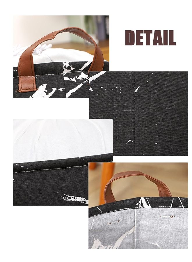 Foldable Storage Bag, Dirty Clothes Basket, Double Handle Storage Basket, Clothes Storage Bucket. Household Storage Bag for Bathroom, Laundry Storage, Bedroom Storage Basket (Black) - Image 4