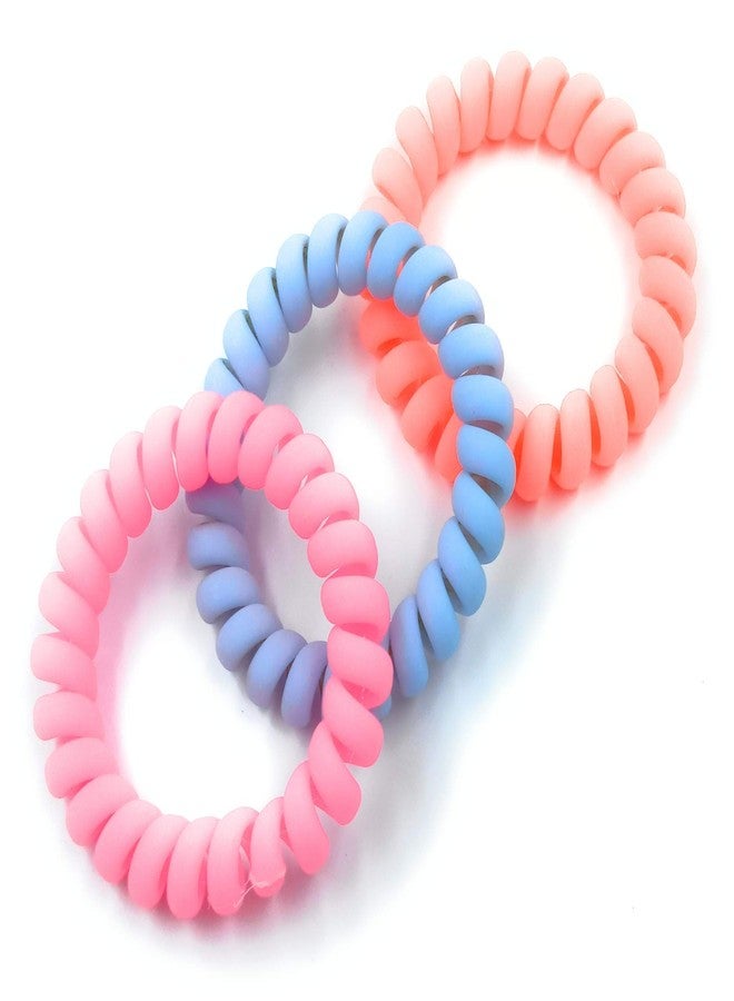 Fairytale Elegant Matte Colours Spiral Hair Rubber Band Ponytail Holder for Girls/Womens. Set of 3 Pcs. - Image 3