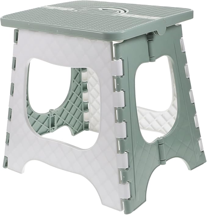 Portable Folding Stool Lightweight Plastic Chair For Outdoor Hiking Fishing Travel Green 30X27CM - Image 1