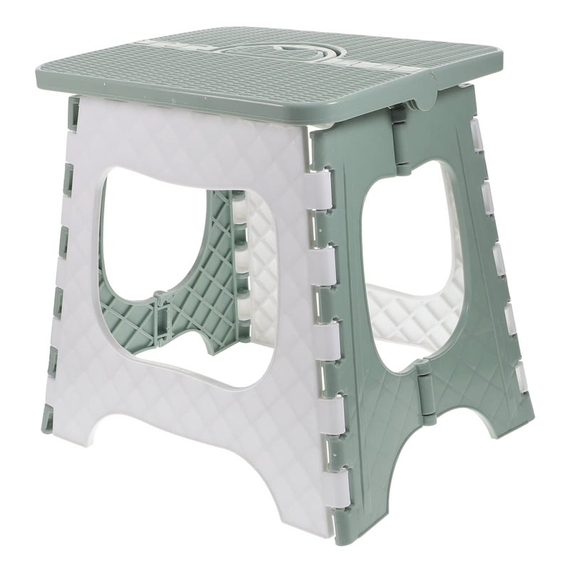 Portable Folding Stool Lightweight Plastic Chair For Outdoor Hiking Fishing Travel Green 30X27CM - Image 2