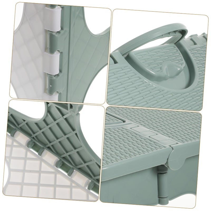 Portable Folding Stool Lightweight Plastic Chair For Outdoor Hiking Fishing Travel Green 30X27CM - Image 5