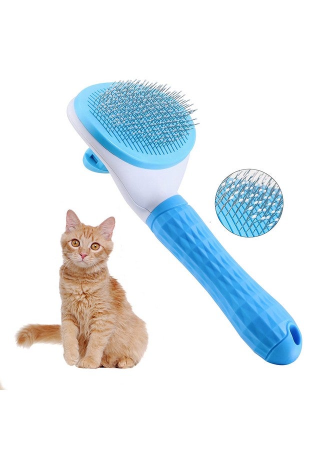 Dog Slicker Brushes Pet Soft Brush One Button Self Cleaninh For Shedding Removes Loose Undercoat Mats Tangled Hair Grooming Brush For Pet Massage - Multicolor - Image 1