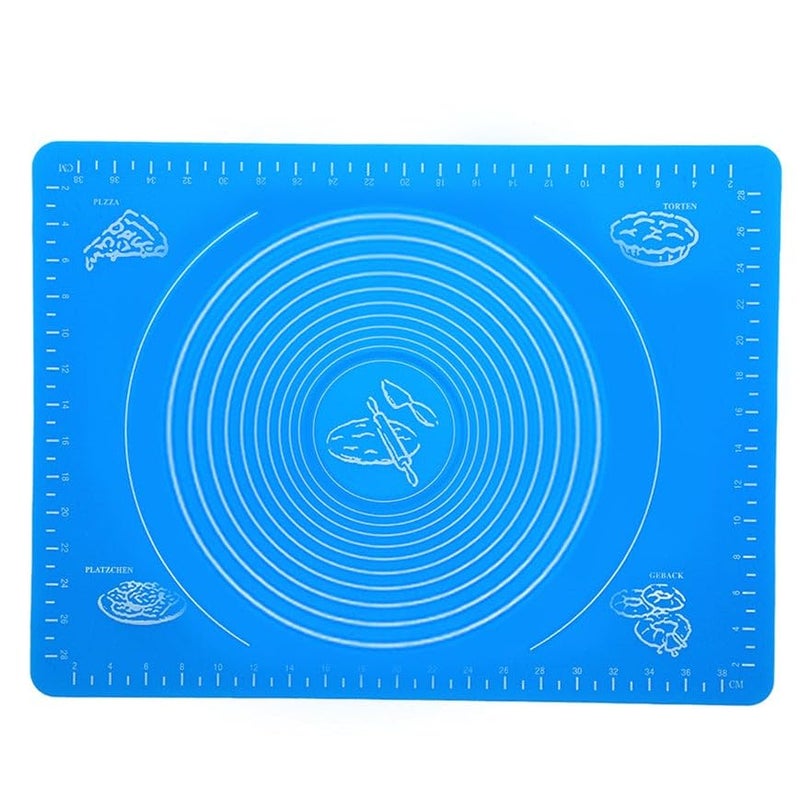 ATEVON Silicon Fondant Rolling Mat or Silicone Baking Sheet Large with Measurements Stretchable for Kitchen Roti Chapati Cake Pad Cooking Dough Atta Kneading Big Size - Image 1