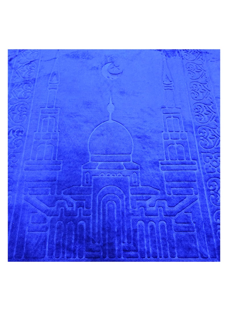 Fabienne Anti-Slip Velvet Top Prayer Mat Blue 80x120 cm - Image 5