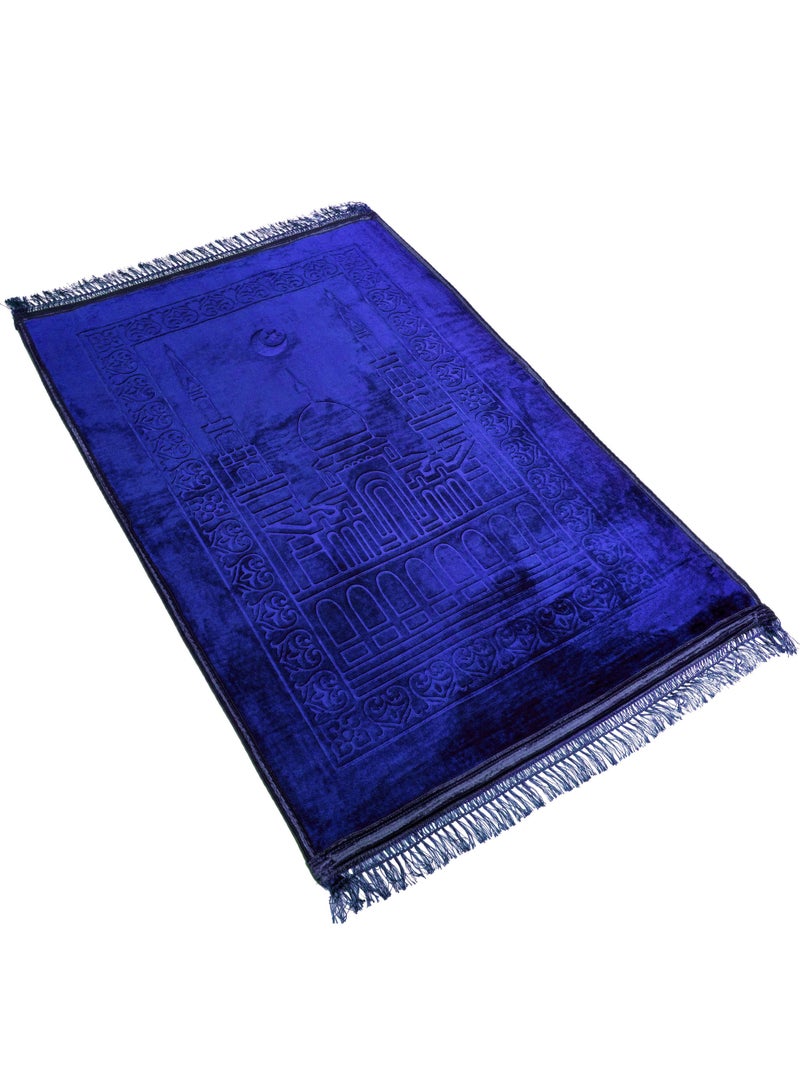 Fabienne Anti-Slip Velvet Top Prayer Mat Blue 80x120 cm - Image 2