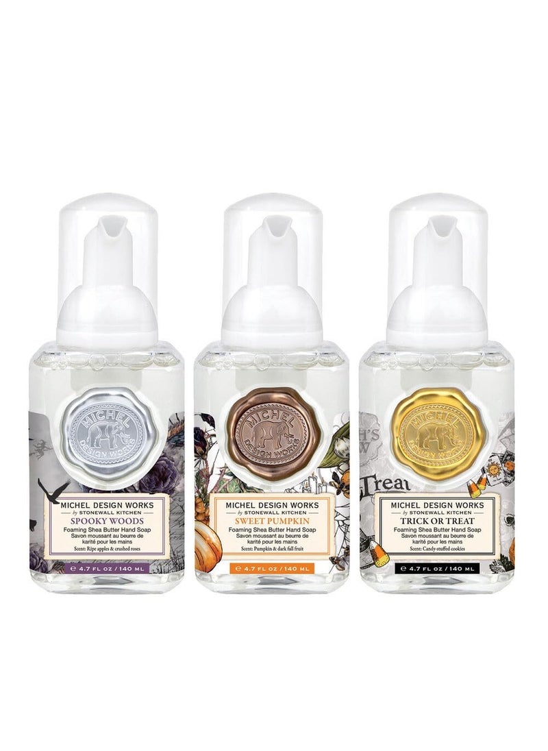 Michel Design Works - Michel Design Works Halloween Collection Mini Foaming Soap 3Pack Set Spooky Woods Sweet Pumpkin Trick or Treat - Image 1