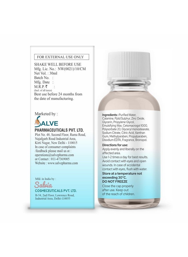 Salve Soothing and Cooling Acne Drying Lotion with Calamine - 30 ml - Image 2