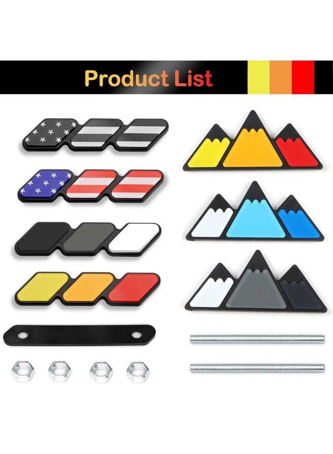 zougon Tri-Color Grille Badge Emblem Decoration Accessories Car Truck Label Fit for Tacoma 4Runner Tundra Sequoia Rav4 Highlander - Image 3