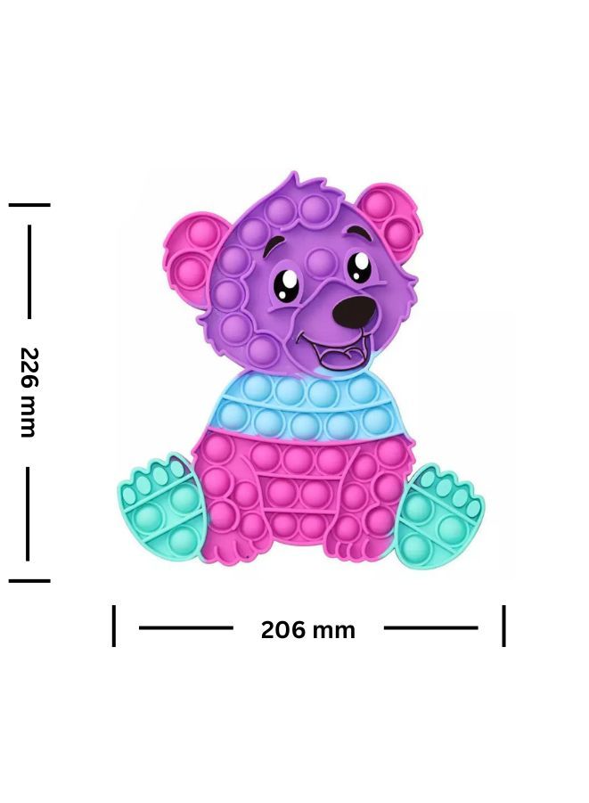 لعبة Push Pop Bubble Fidget من السيليكون للحيوان الحسي للضغط وتخفيف التوتر ومضادة للقلق ADHD والتوحد هدية خاصة فيدجيت بوبر للأطفال والكبار الدب C - Image 3