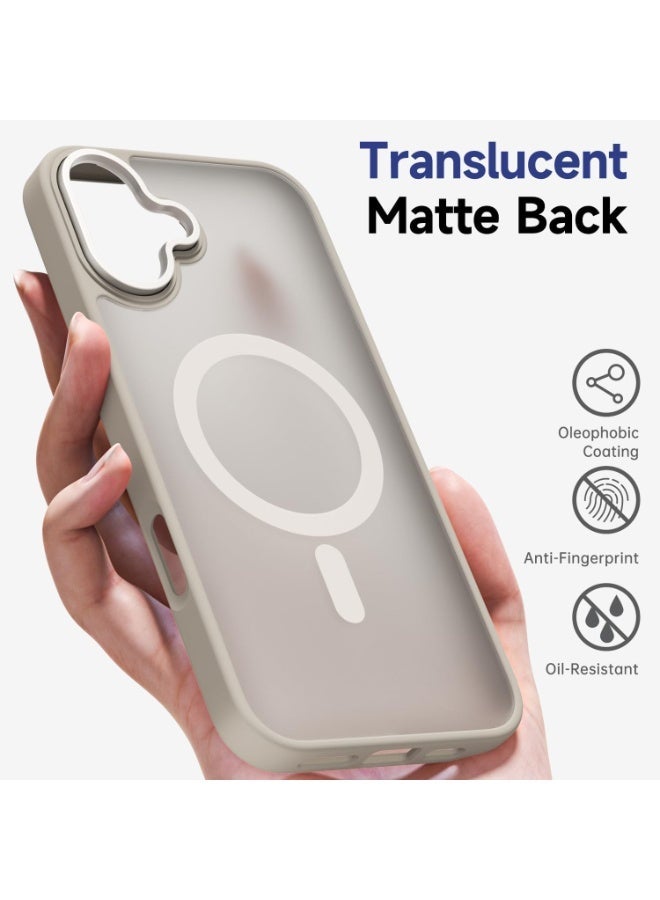 أكاليكس جراب مغناطيسي غير لامع لهاتف آيفون 17، متوافق مع MagSafe، غطاء فاخر مطلي، جراب حماية للهاتف مقاوم للصدمات مصنوع من مادة TPU الناعمة غير اللامعة | تيتانيوم طبيعي - Image 5