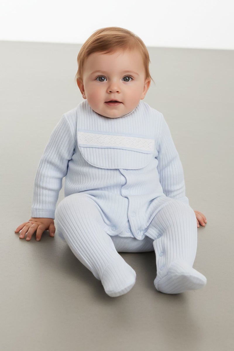 Rock-A-Bye Baby Boutique Toddlers Boy 3 Pcs Allover Print Bodysuit With Bib And Footed Rompers Set, Multicolor - Image 1