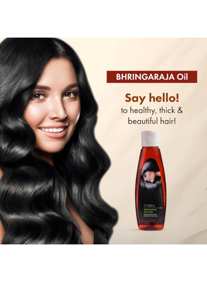 أوزون زيت بهرنجارا للشعر - 100٪ نقي وطبيعي، خالٍ من البارابين والكبريتات، يقلل من تلف الشعر ويتحكم في تساقط الشعر - 100 مل - Image 3
