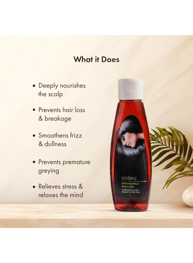 أوزون زيت بهرنجارا للشعر - 100٪ نقي وطبيعي، خالٍ من البارابين والكبريتات، يقلل من تلف الشعر ويتحكم في تساقط الشعر - 100 مل - Image 4
