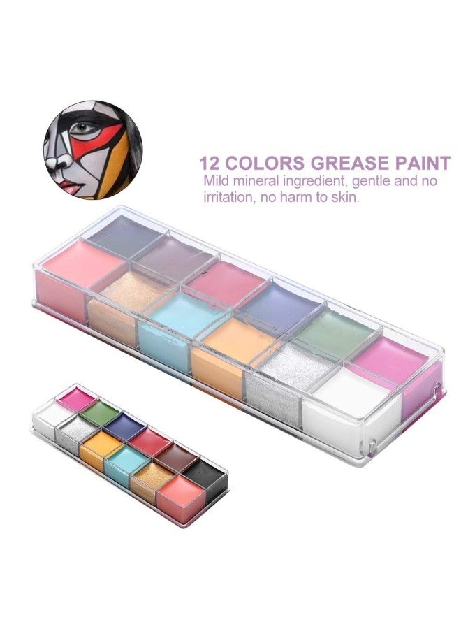 klarako 10Pcs 12-color Halloween body paint, fat-based cosmetic paint, dramatic-effect paint for special-effects facial makeup - Image 2