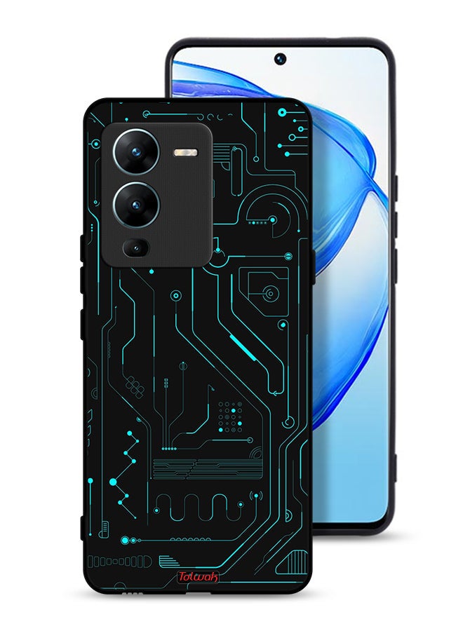 Tolwak Vivo V25 Pro 5G Protective Case Cover Digital Art Circuits Minimalism Multiple Display - Image 1