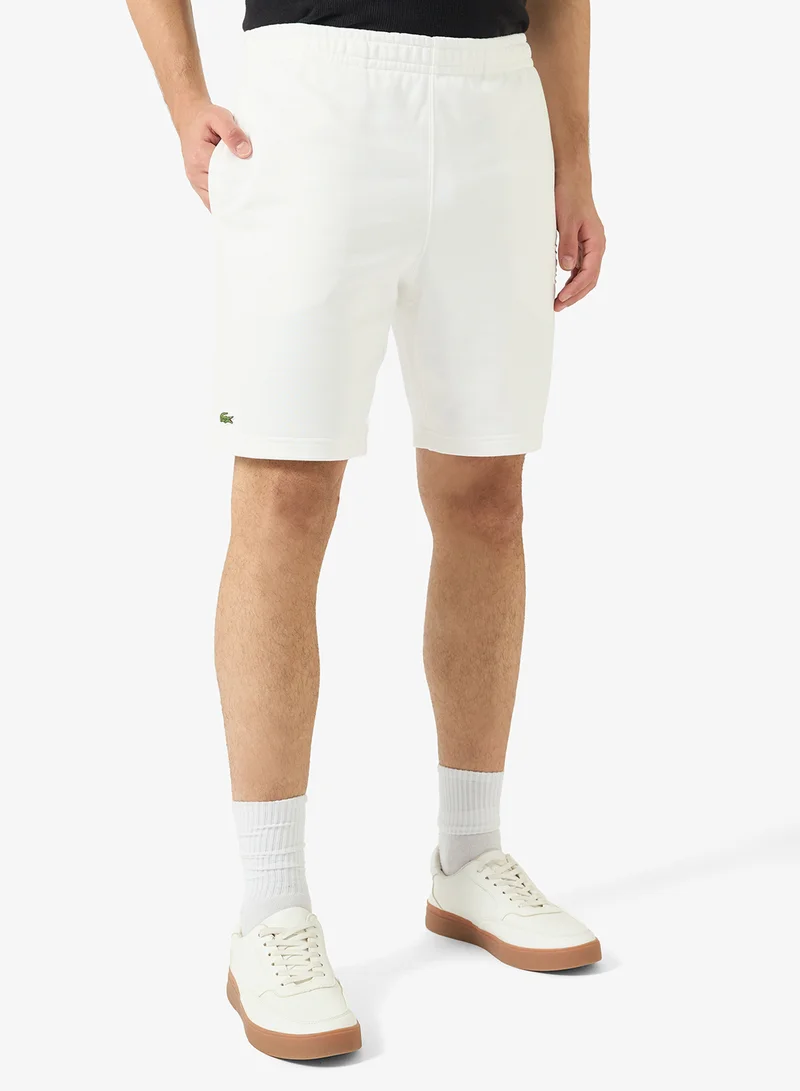 لاكوست Regular Fit Embossed Unbrushed Fleece Shorts