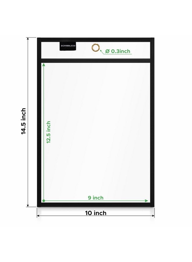 Scribbledo Job Ticket Holders 9X12 (50 Pack) Work Order Plastic Sleeves Clear Folders For Documents Paper Sleeve Hanging Clear Folder Sleeves Black Dry Erase Plastic Sleeves For Documents Shop Holder - Image 2