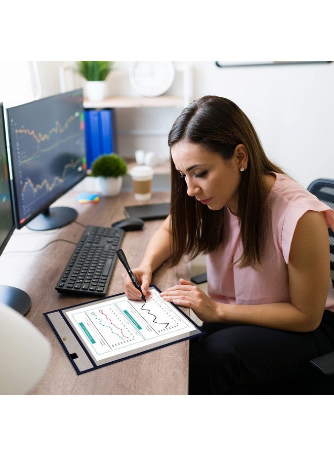 Scribbledo Job Ticket Holders 9X12 (50 Pack) Work Order Plastic Sleeves Clear Folders For Documents Paper Sleeve Hanging Clear Folder Sleeves Black Dry Erase Plastic Sleeves For Documents Shop Holder - Image 5