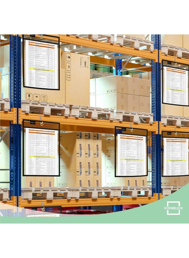 Scribbledo Job Ticket Holders 9X12 (50 Pack) Work Order Plastic Sleeves Clear Folders For Documents Paper Sleeve Hanging Clear Folder Sleeves Black Dry Erase Plastic Sleeves For Documents Shop Holder - Image 4