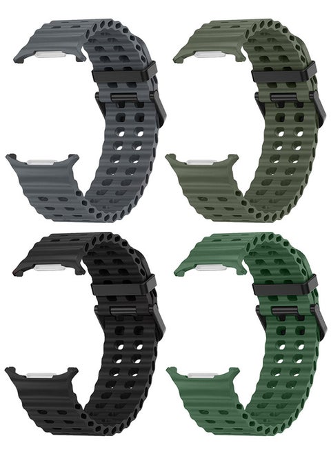 4 Pack of Band for Samsung Galaxy Watch 7 Ultra Soft Silicone  Adjustable, Sweat-Resistant, and Stylish