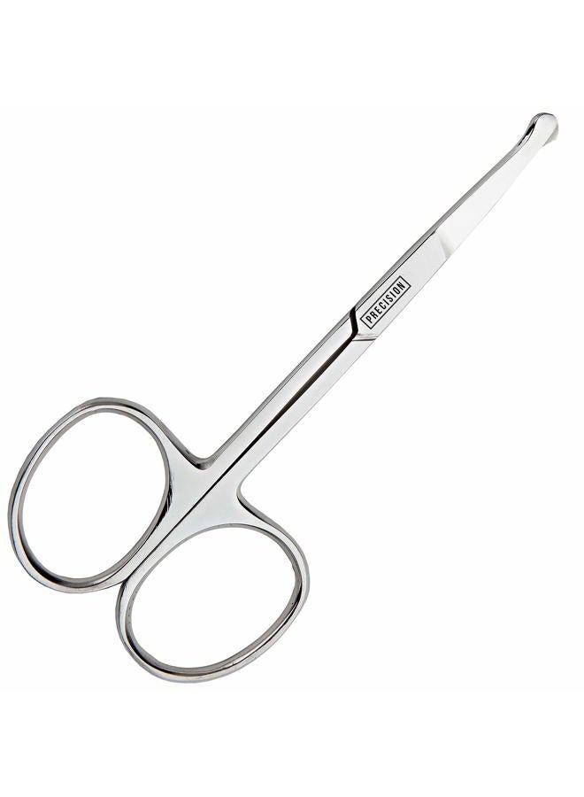 BeeSpring Rounded Nose Hair Scissors. Round Tip Scissor for Ear, Eyebrow, Beard and Mustache Trimming - 3.5" Blunt Nosed Tipped Grooming Trimmer - Image 1