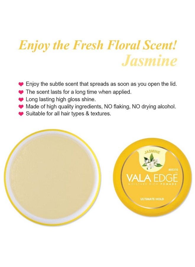 Beauty Town - Hair Pomade Vala Edge Control 100Ml 3.38 Fl Oz Strong Ultimate Hold High Shine Easy To Wash Out Made In Korea Beauty Styling Gel (Jasmine Floral Scent) - Image 1