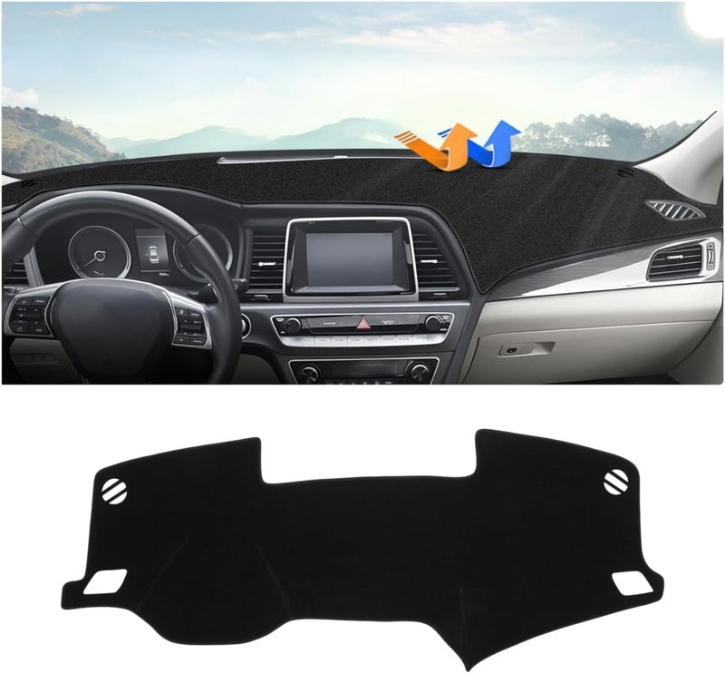 Autorder Hardened processed substance Dashboard Cover Mat for Hyundai Sonata 2015-2019 Accessories Dash Cover Upgrade Velvet Dash Mat Sunshade Glare UV Rays Protector Upgraded simple practical design - Image 1