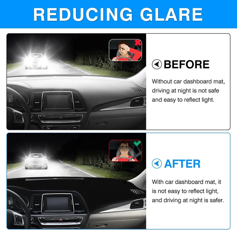 Autorder Hardened processed substance Dashboard Cover Mat for Hyundai Sonata 2015-2019 Accessories Dash Cover Upgrade Velvet Dash Mat Sunshade Glare UV Rays Protector Upgraded simple practical design - Image 4
