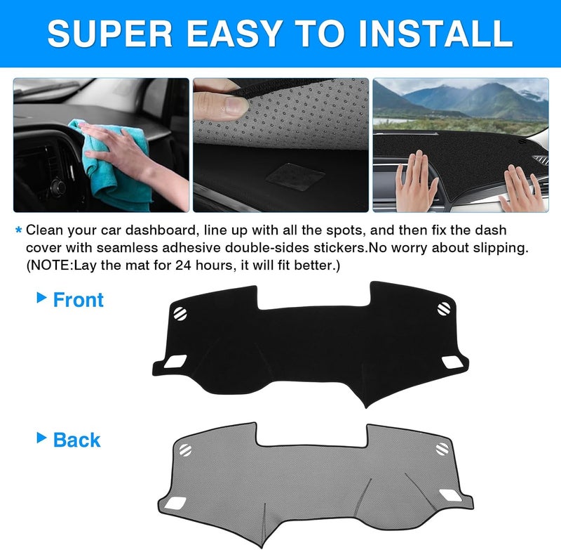 Autorder Hardened processed substance Dashboard Cover Mat for Hyundai Sonata 2015-2019 Accessories Dash Cover Upgrade Velvet Dash Mat Sunshade Glare UV Rays Protector Upgraded simple practical design - Image 5