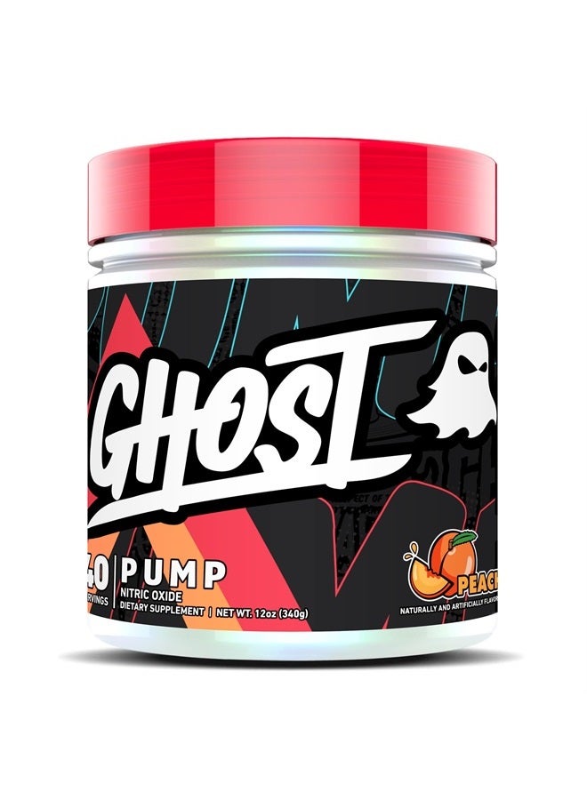 Ghost Pump Nitric Oxide Powder, Peach - 40 Servings - Sugar-Free & Stim-Free Pre-Workout Supplements - L-Citrulline, Arginine Nitrate & L-Glutathione - Soy & Gluten-Free, Vegan  - Image 1
