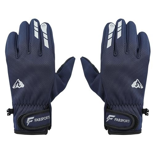 FABSPORTS All-Round Winter Riding Gloves (Unisex) | Warm Fleece Lined, Water-Resistant & Windproof for Moderate Cold Weather Cycling & Motorcycling | Anti-Slip, Touchscreen Ready - Image 1