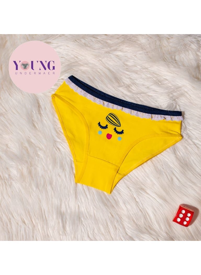YOUNG WEAR YOUNG UNDERWEAR | Women’s 100% Cotton Bikini Brief Underwear | Multipack | Set of 6 | Available in Plus Size | Solid Cotton Underwear | Colorful Illustrations  - Image 3
