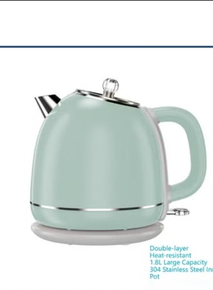 【إصدار محدود بألوان البستلي】غلاية كهربائية كلاسيكية سعة 1.8 لتر، ديكور للمطبخ، غليان سريع 1800 واط، جدار مزدوج ضد الحروق، للمنزل والمكتب - Image 2