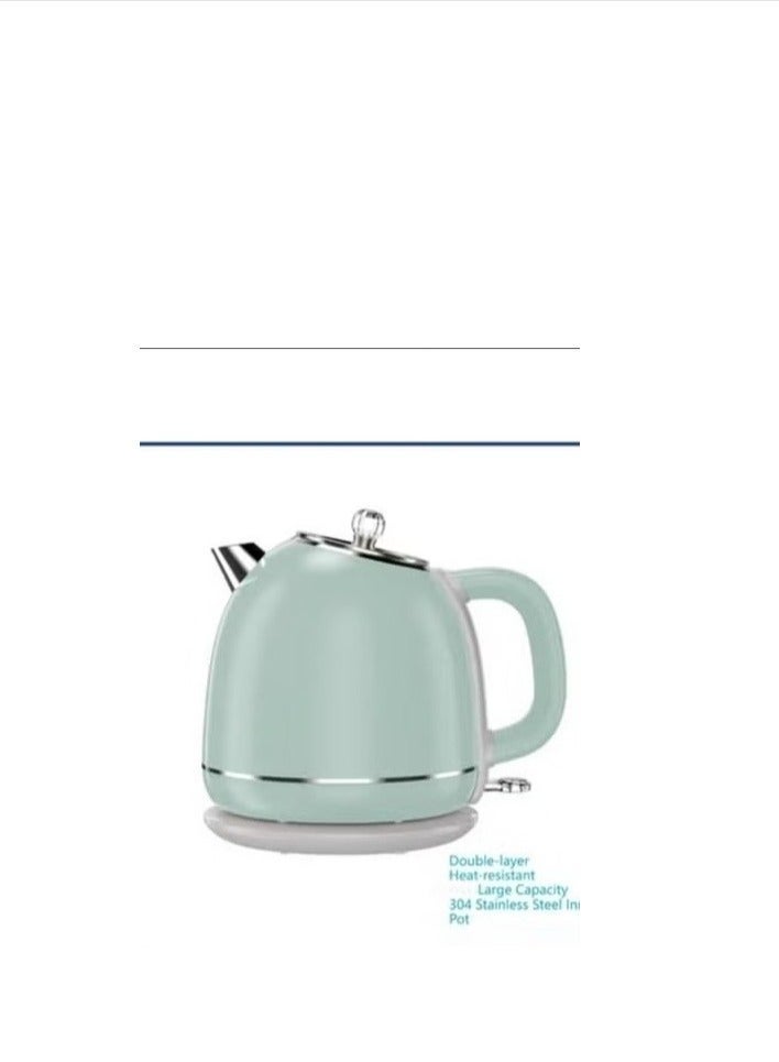 【Limited Edition Mint Green】1.7L Retro Electric Kettle, Kitchen Decor, Fast Boiling 1800W, Double Wall Anti-Scald, for Home & Office - Image 4