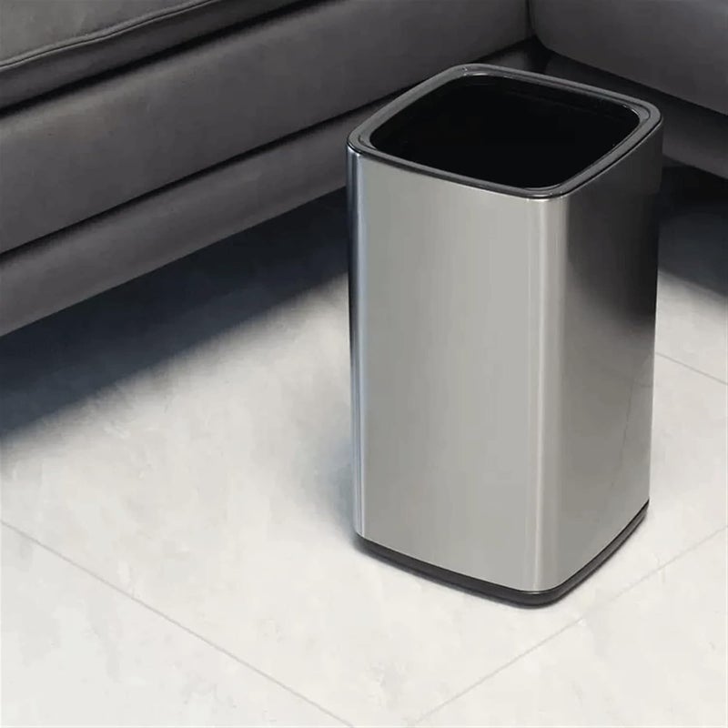 Indoor Stainless Steel Trash Can Household Double-Deck Bin Without Lid Bedroom Toilet Office Waste Paper Basket Dumpster(Orange,9l) - Image 4