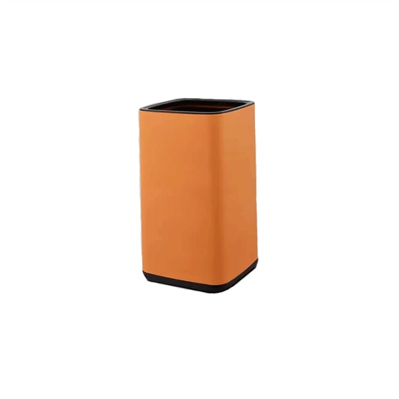 Indoor Stainless Steel Trash Can Household Double-Deck Bin Without Lid Bedroom Toilet Office Waste Paper Basket Dumpster(Orange,9l) - Image 1