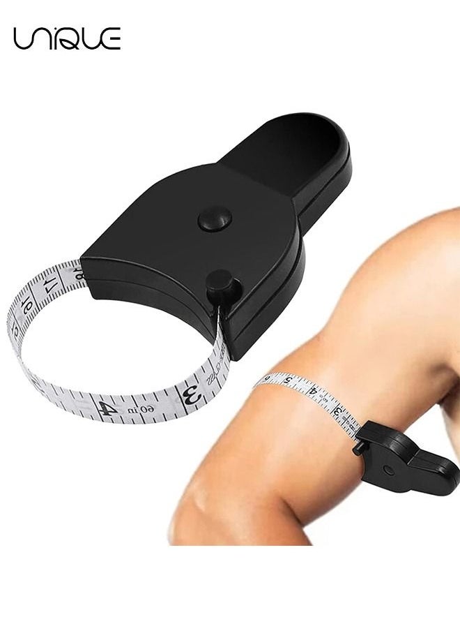 Unique - 1Pcs Body Measure Tape 60inch (150cm)，Tape Measure With ABS Handle Measurements For Fitness Automatic Girth Dual Units Centimeter And Inch Black - Image 1
