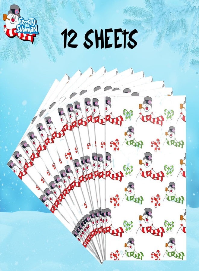 Silver Buffalo Frosty The Snowman Candy Cane Pattern Wrapping Paper - 12 Sheets - 20" x 30" - Festive Holiday Gift Wrap by Silver Buffalo - Image 2