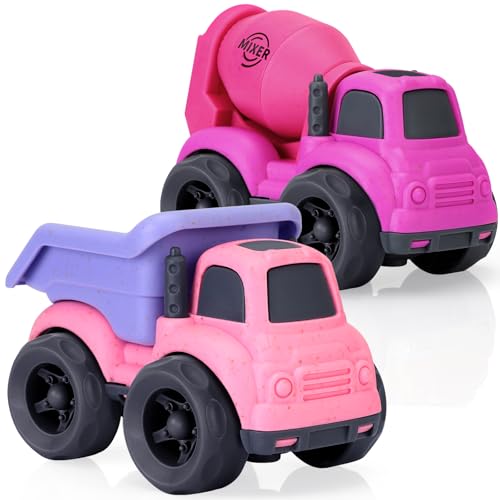 UOYLEYVN Toddler Toys for 2 Year Old Girl, Dump Truck Toys and Mixer Cement, BPA Free, Phthalates Free, PVC, Outdoor Toys for Toddlers 2-3, Ideal Toy Cars for 2 3 4 Year Old Girls Christmas Birthday Gift - Image 1