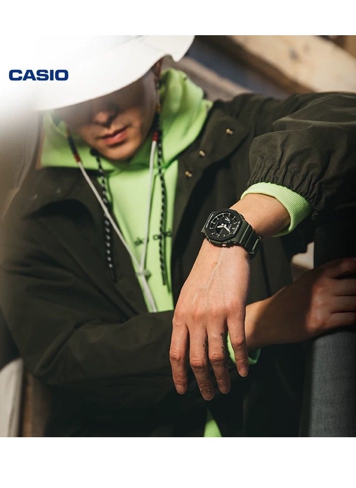 CASIO - G-Shock Green Men's Watch Fashion Analog Digital Quartz Watch GA-2100 Comes in an original gift box - Image 1