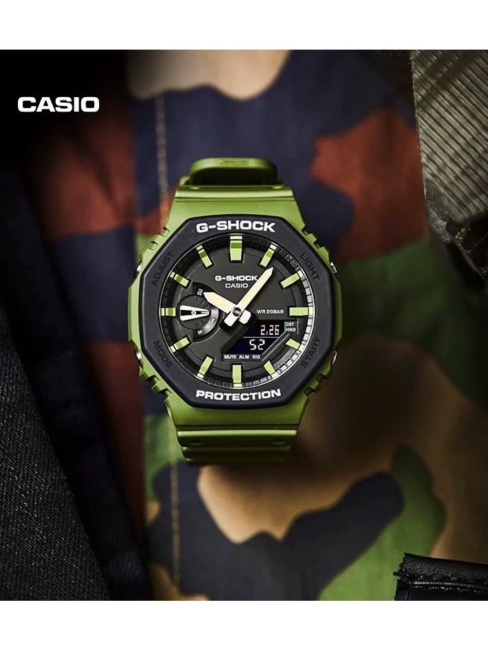 CASIO - G-Shock Green Men's Watch Fashion Analog Digital Quartz Watch GA-2100 Comes in an original gift box - Image 1
