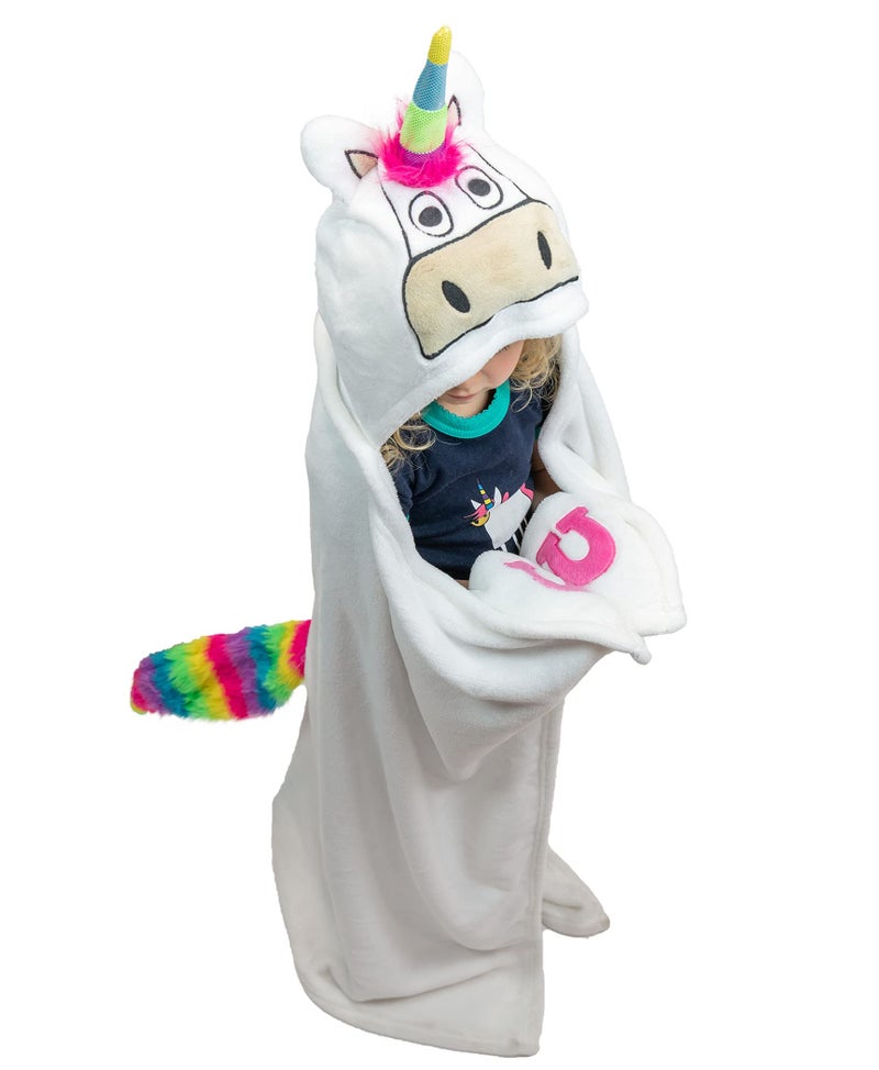 Lazy One Wearable Hooded Blanket for Kids  Animal Hooded Blanket (Unicorn Blanket) - Image 1