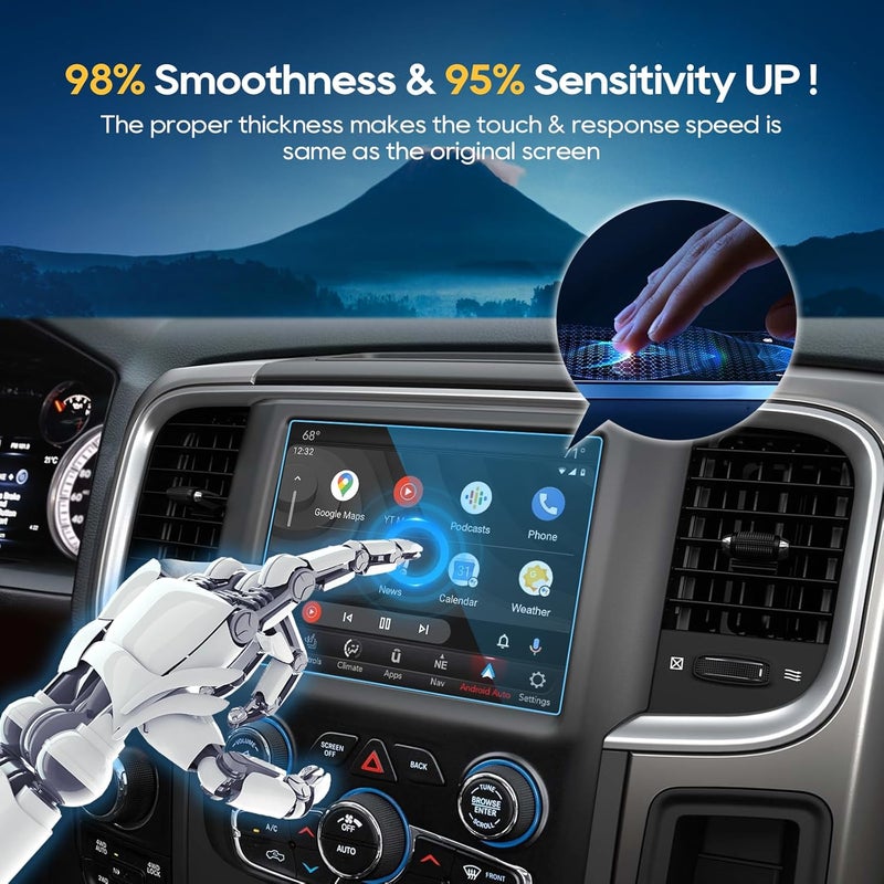 LFOTPP 2019 RAM 1500 Uconnect Big Horn Rebel Laramie 8.4 Inch Tempered Glass Screen Protector, 9H Hardness Scratch-Resistant Protective Film - Image 4