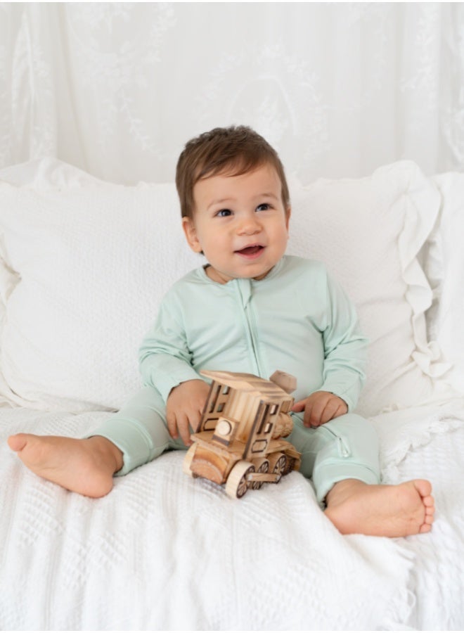 Hushabye – Bamboo Sleepsuit Mix Pack - Camel / Sage / Fox - Image 3