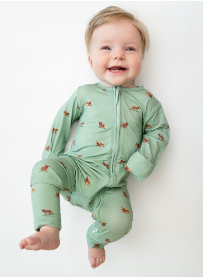 Hushabye – Bamboo Sleepsuit Mix Pack - Camel / Sage / Fox - Image 4