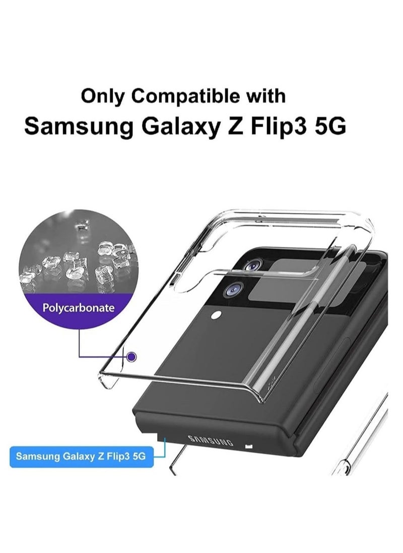 Raxoom Case for Samsung Galaxy Z Flip3, Crystal Clear Hard PC Anti-Scratch Protective Case, Cell Phone Cover Cases for Samsung Galaxy Z Flip 3 5G - Image 2