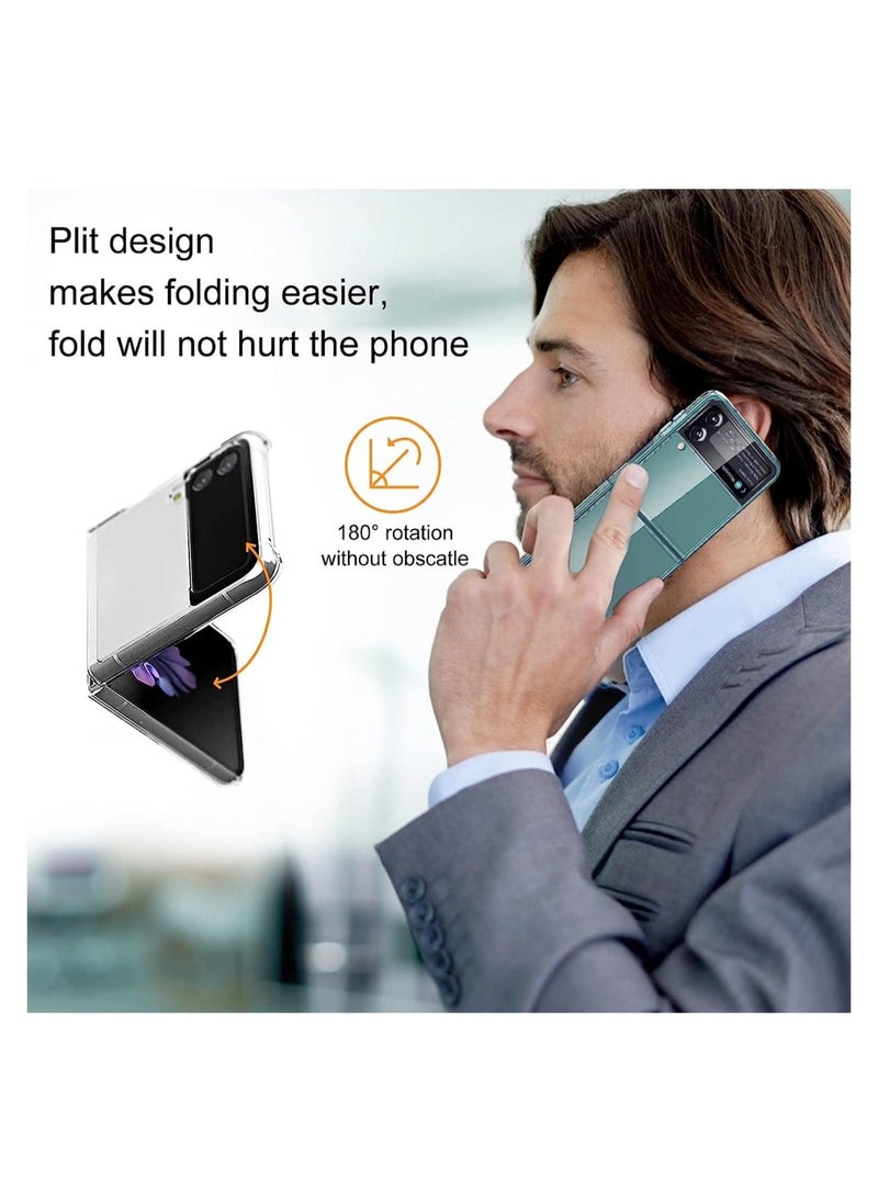 Raxoom Case for Samsung Galaxy Z Flip3, Crystal Clear Hard PC Anti-Scratch Protective Case, Cell Phone Cover Cases for Samsung Galaxy Z Flip 3 5G - Image 4